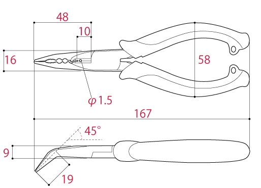 SMB-150DG ステンレスマルチラジオペンチ(ベントタイプ ) 株式会社ツノダ