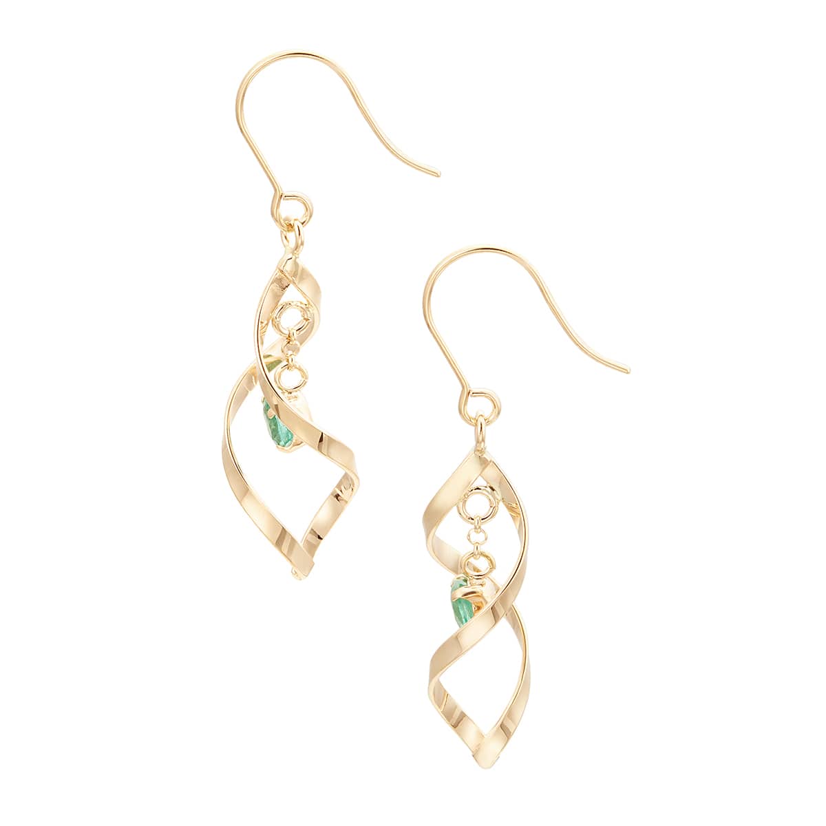 K10イエローゴールドエメラルドピアス(RPE325-003)|TSUTSUMI