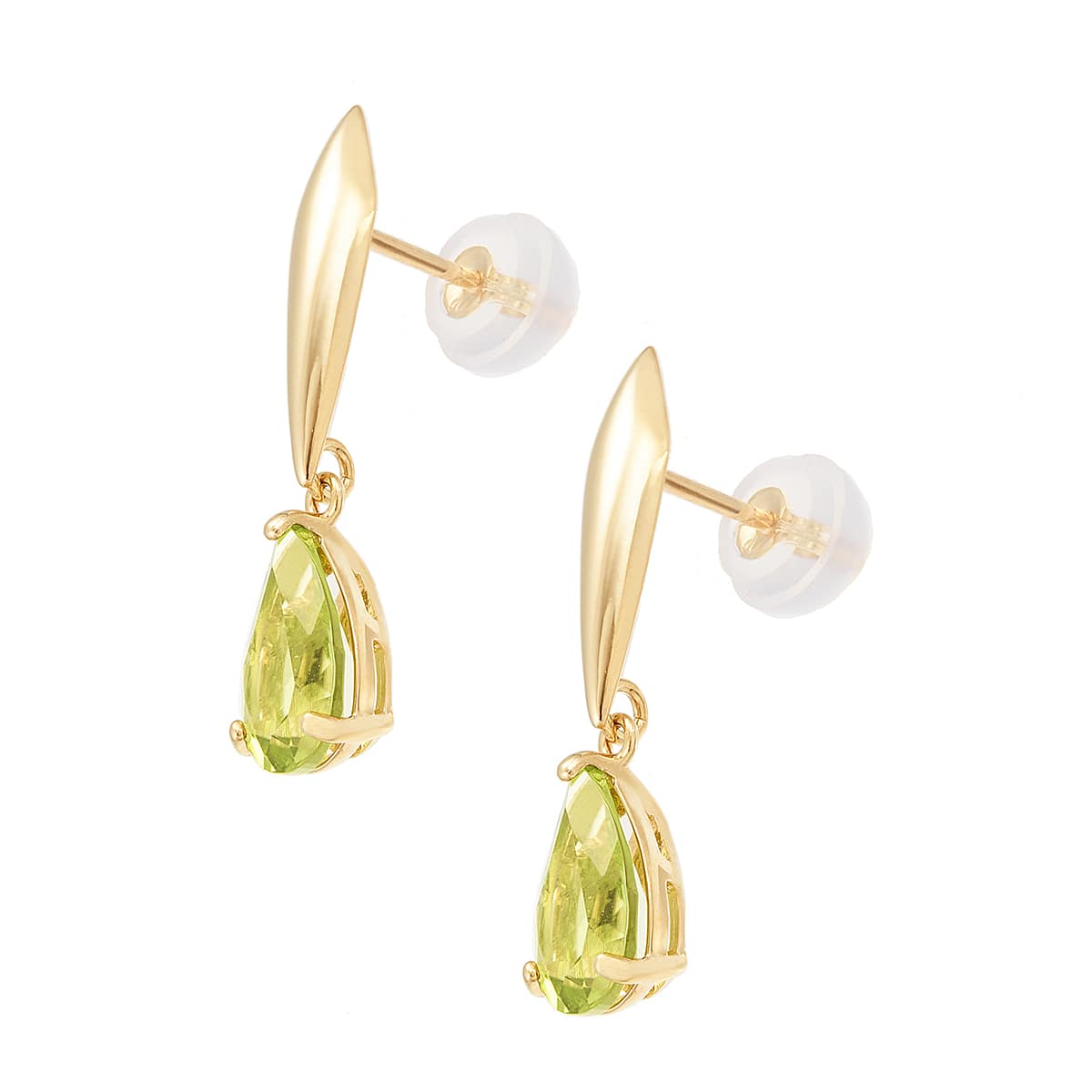 K10イエローゴールドペリドットピアス(RPE919-001)|TSUTSUMI