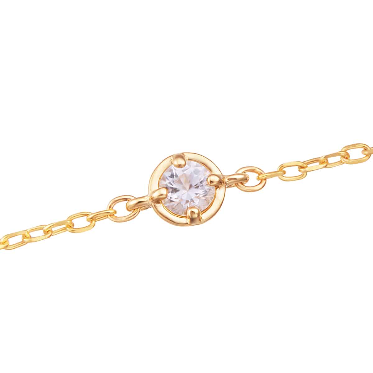 K10イエローゴールドホワイトトパーズブレスレット(RBL553)|TSUTSUMI