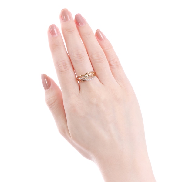 K18イエローゴールド鑑定書付ダイヤモンドリング(0.23カラット)(RKR292