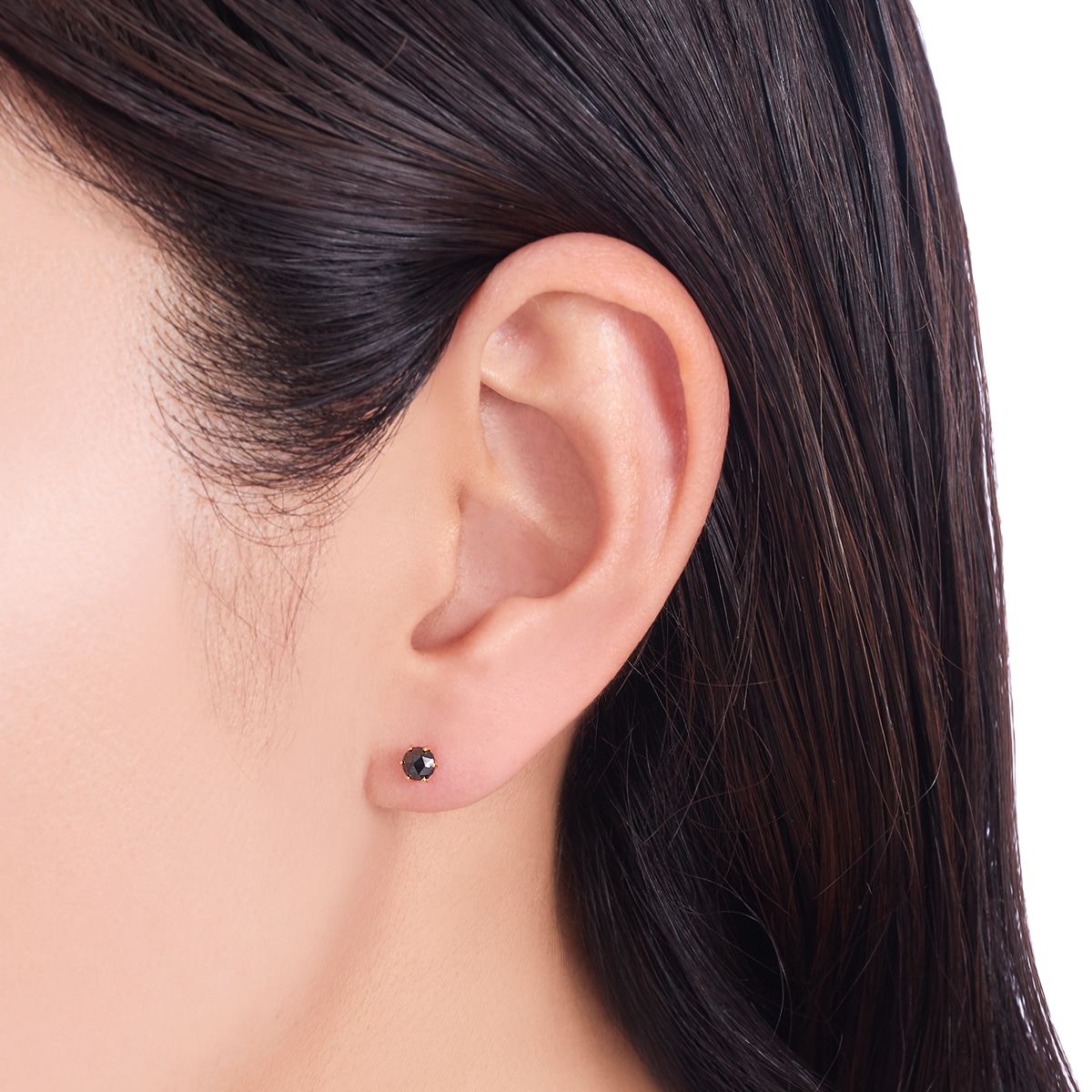 K18イエローゴールドブラックダイヤモンドピアス(RPE950-002)|TSUTSUMI