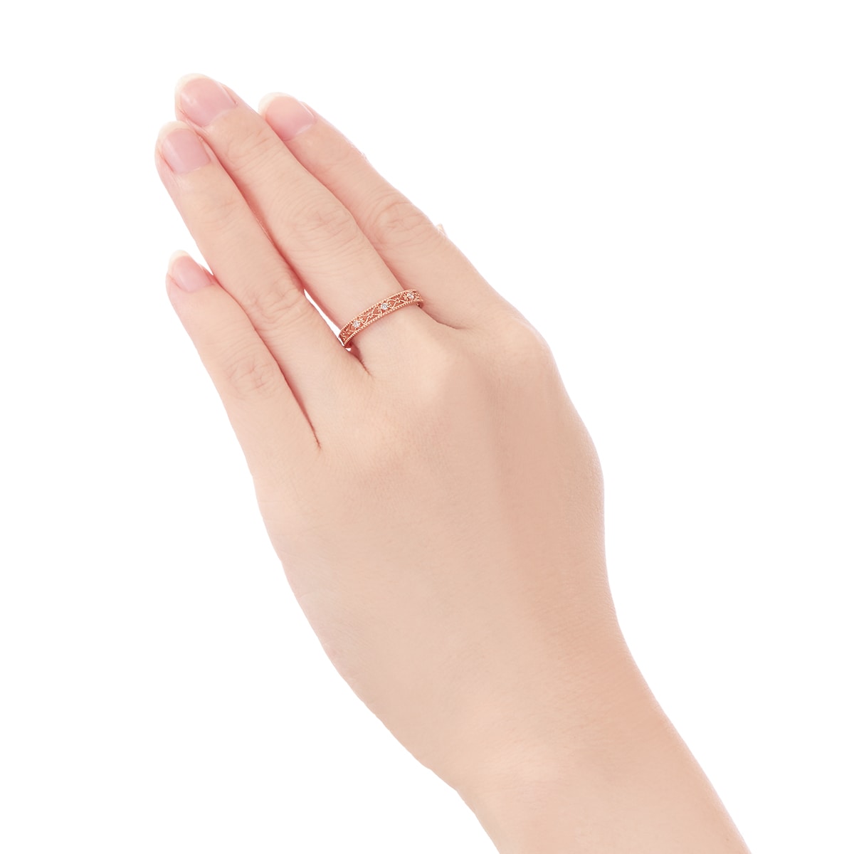 K10ピンクゴールドダイヤモンドリング(RFR172-001)|TSUTSUMI