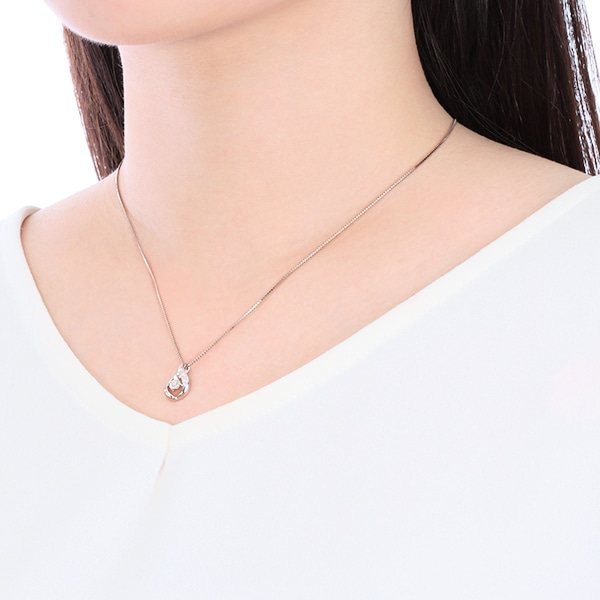 プラチナ鑑定書付ダイヤモンドネックレス（0.18カラット）(RKP104