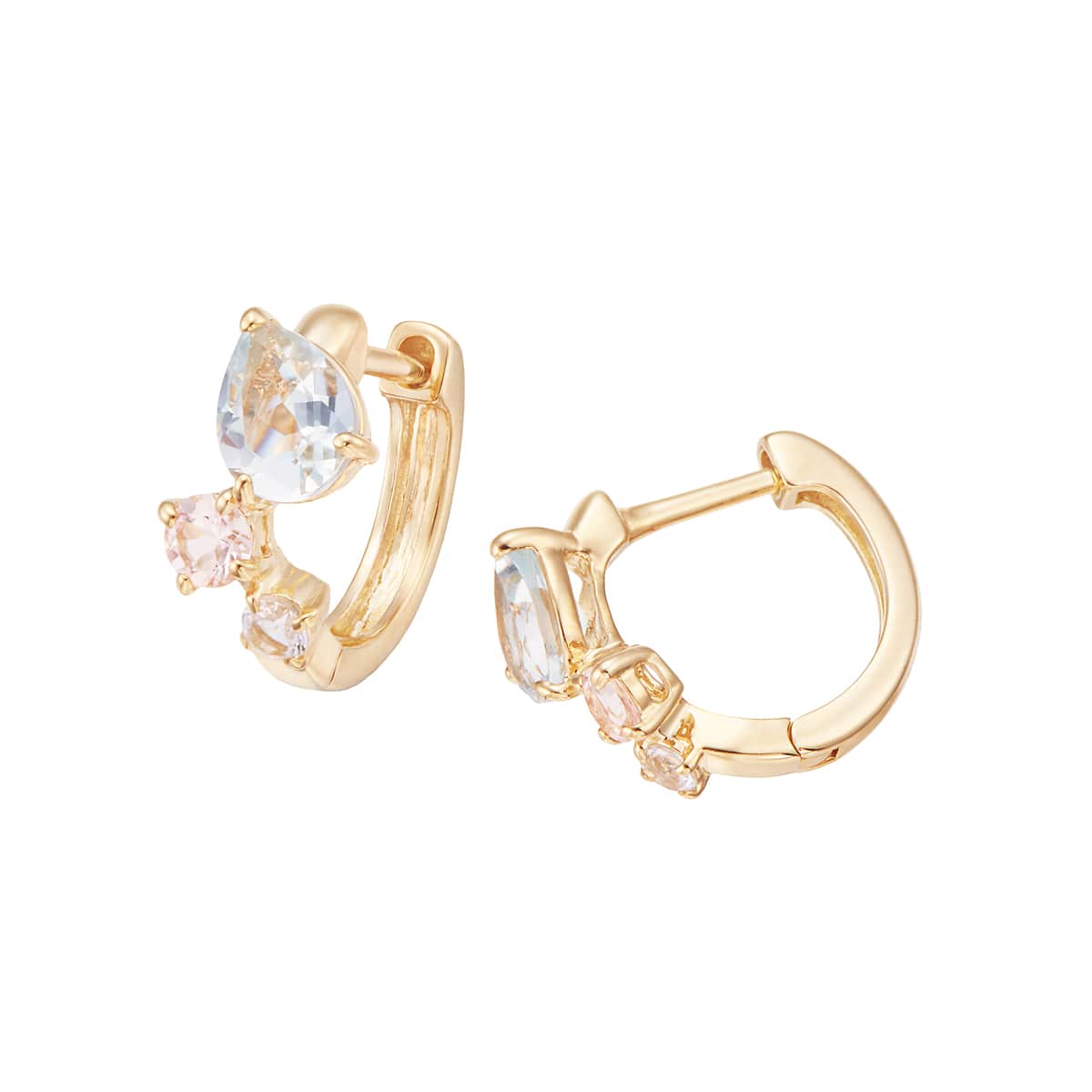 K10イエローゴールドアクアマリンピアス(RPE681-003)|TSUTSUMI