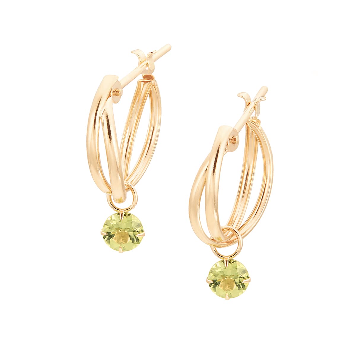 K10イエローゴールドペリドットピアス(RPE240-003)|TSUTSUMI