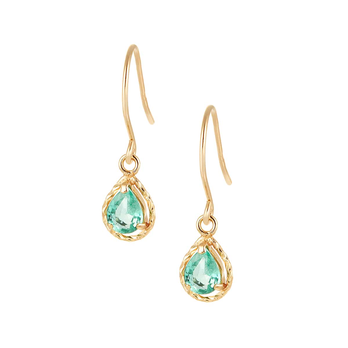 K10イエローゴールドエメラルドピアス(RPE816-001)|TSUTSUMI