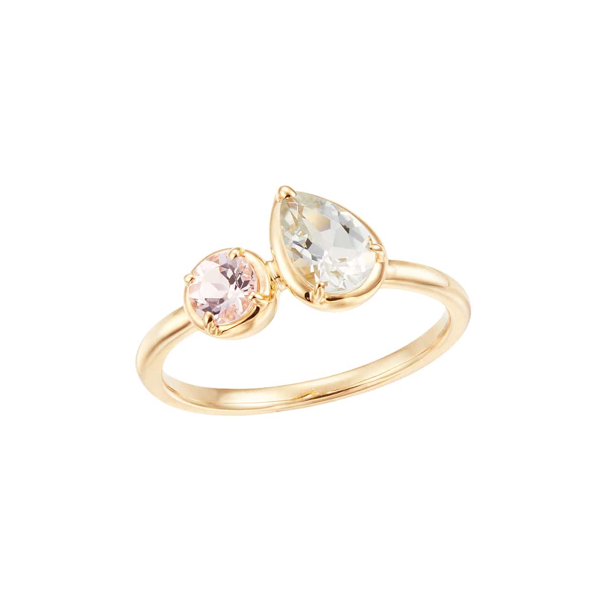 K10イエローゴールドグリーンアメシストリング（ピンキーリング