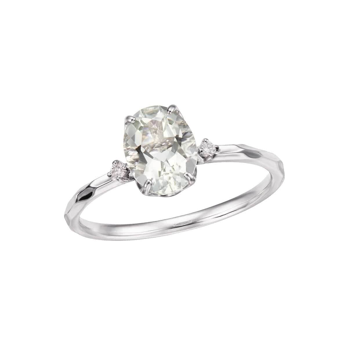 K10ホワイトゴールドグリーンアメシストリング(RFR399-002)|TSUTSUMI