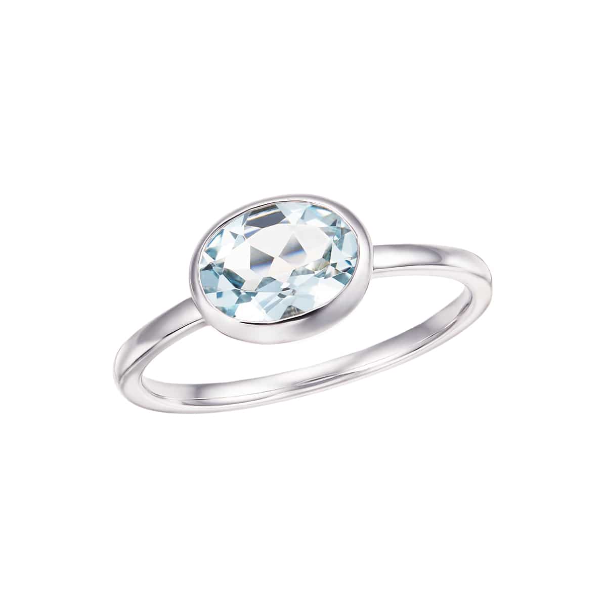 K10ホワイトゴールドアクアマリンリング(RFR948-001)|TSUTSUMI
