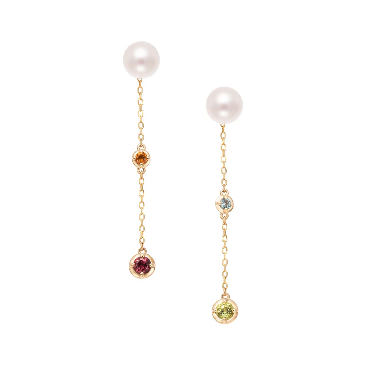 K10イエローゴールド/K10ホワイトゴールドイエローサファイアピアス