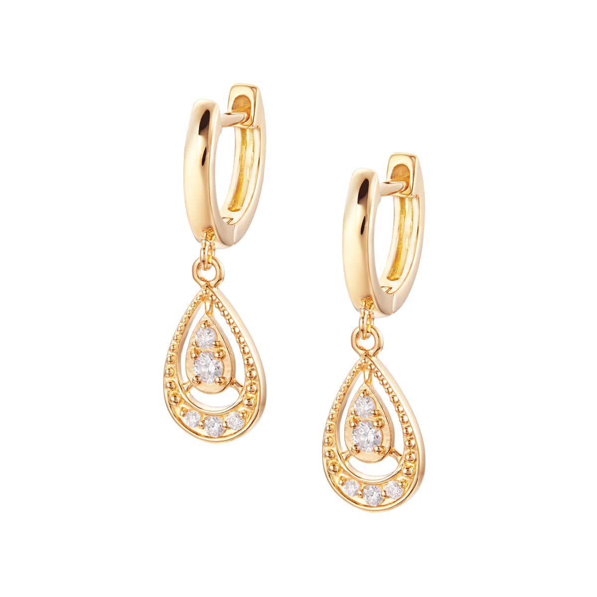 K18イエローゴールドダイヤモンドピアス(RPE014-001)|TSUTSUMI