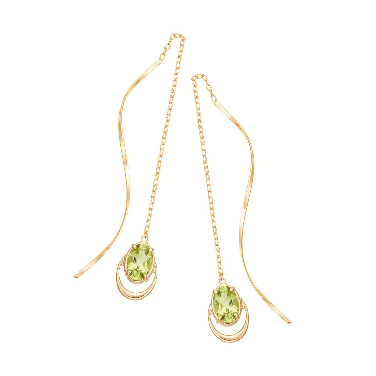 K10イエローゴールドペリドットピアス(RPE894-003)|TSUTSUMI