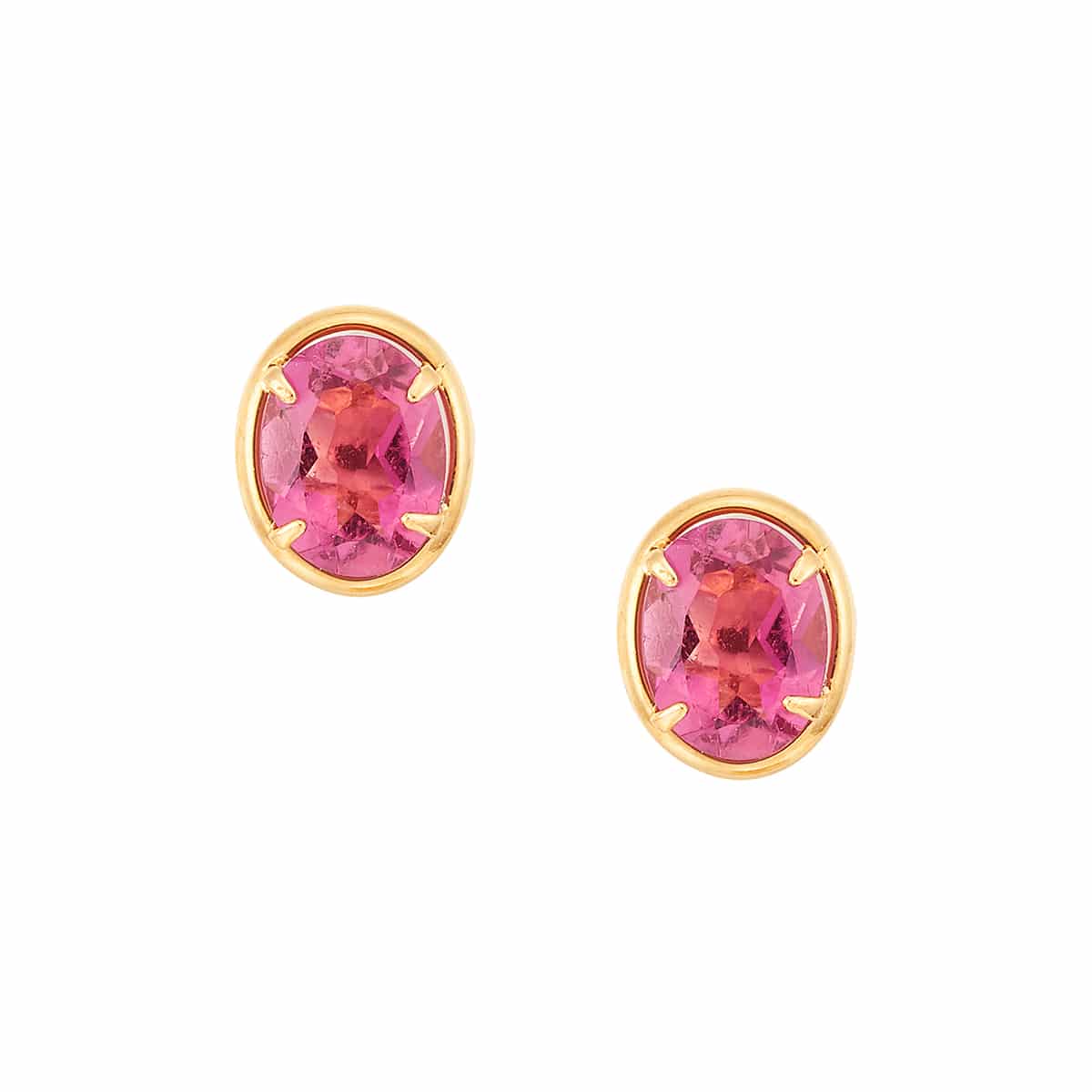 K18イエローゴールドピンクトルマリンピアス(RPE940-003)|TSUTSUMI