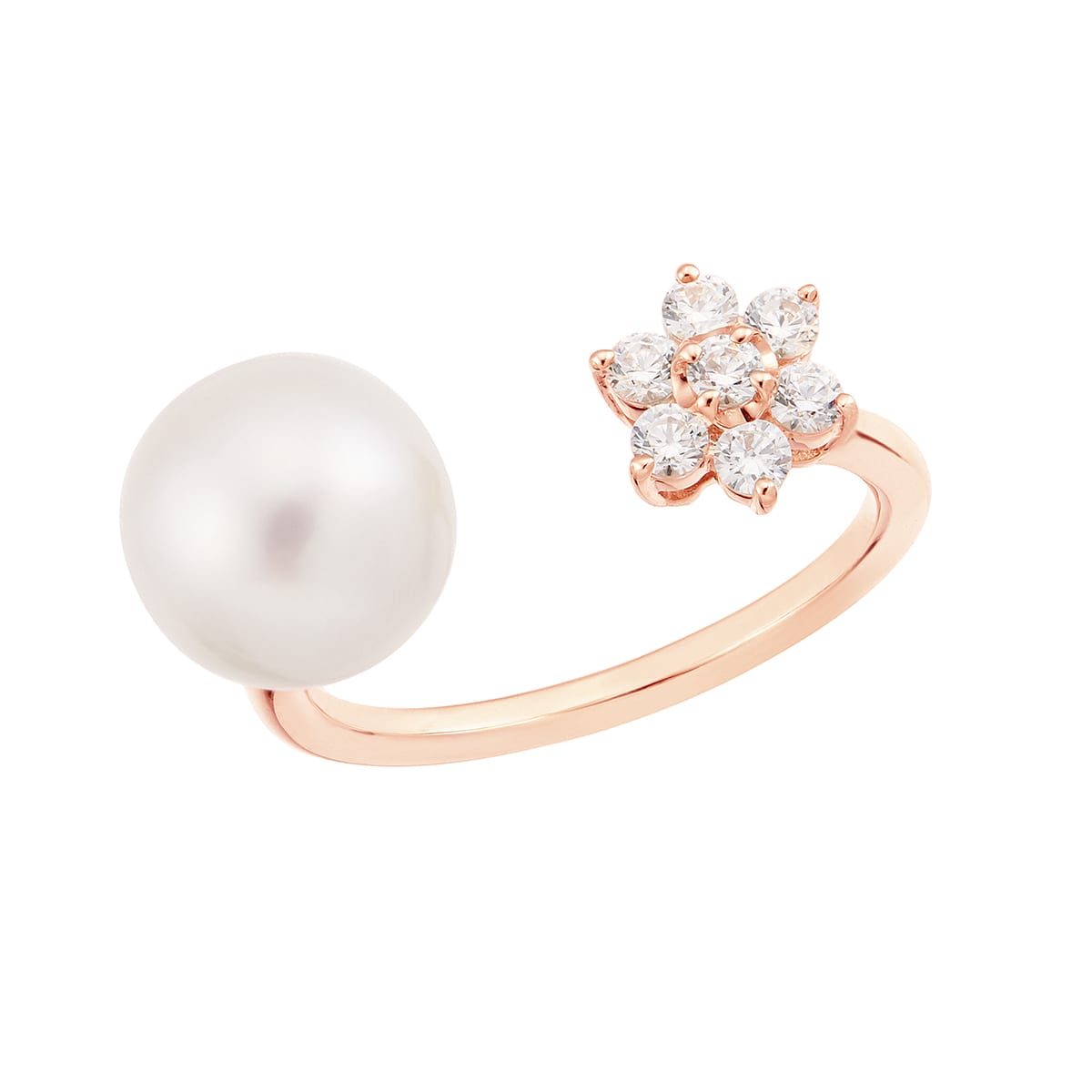 K10ピンクゴールド淡水パールリング（8.5mm）: リング|TSUTSUMI