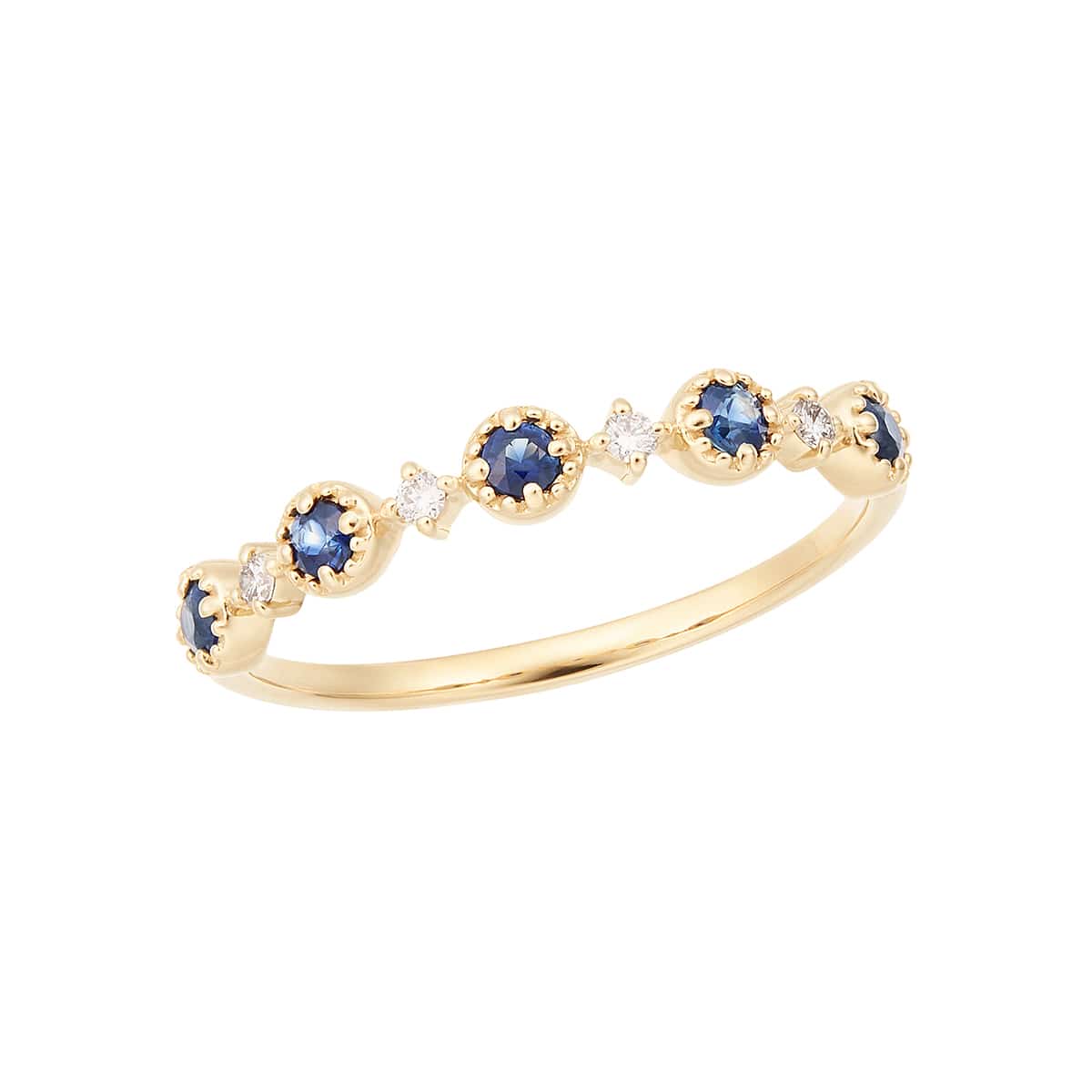 K18イエローゴールドサファイアリング(RFR638-001)|TSUTSUMI