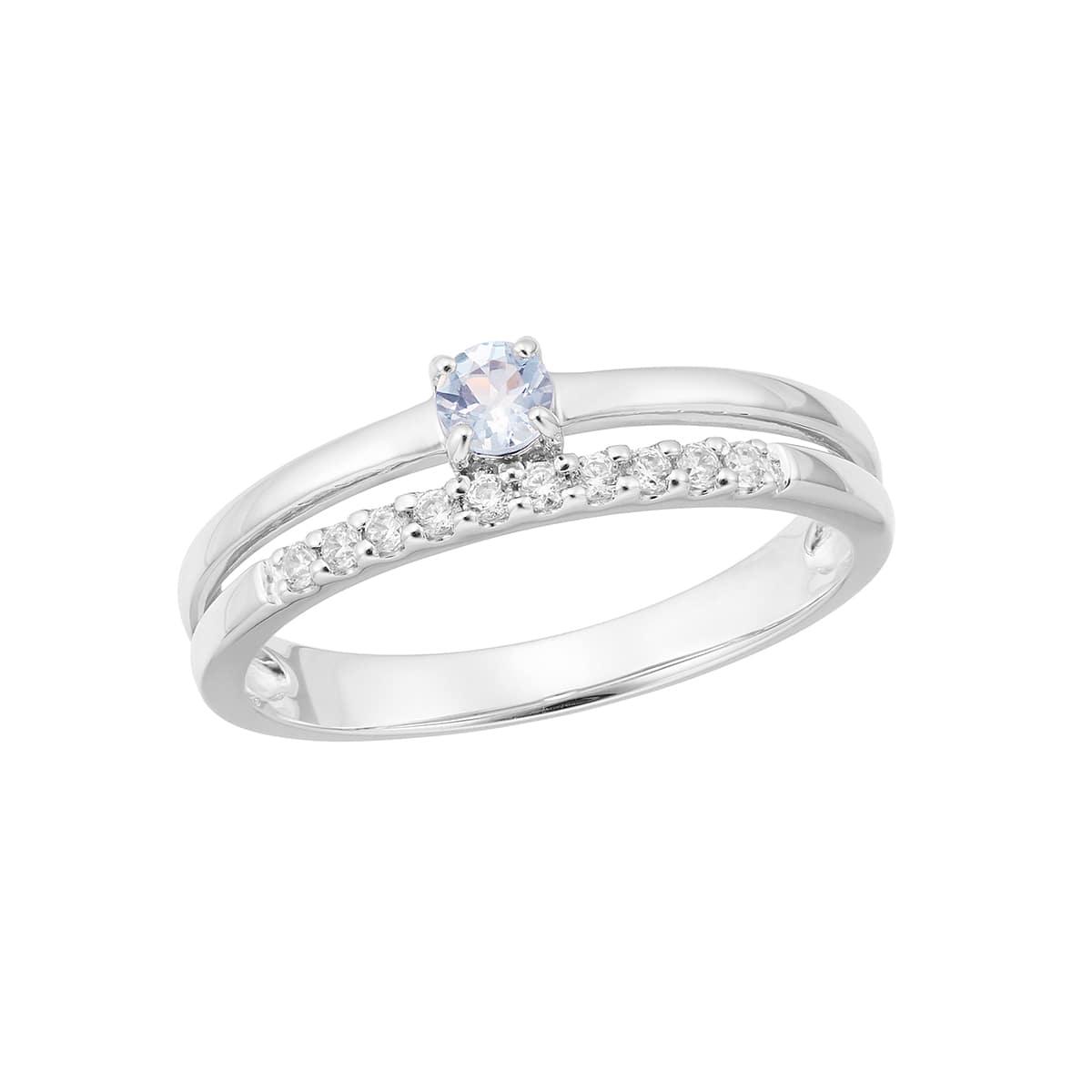 K10ホワイトゴールドアクアマリンリング(RFR724-002)|TSUTSUMI