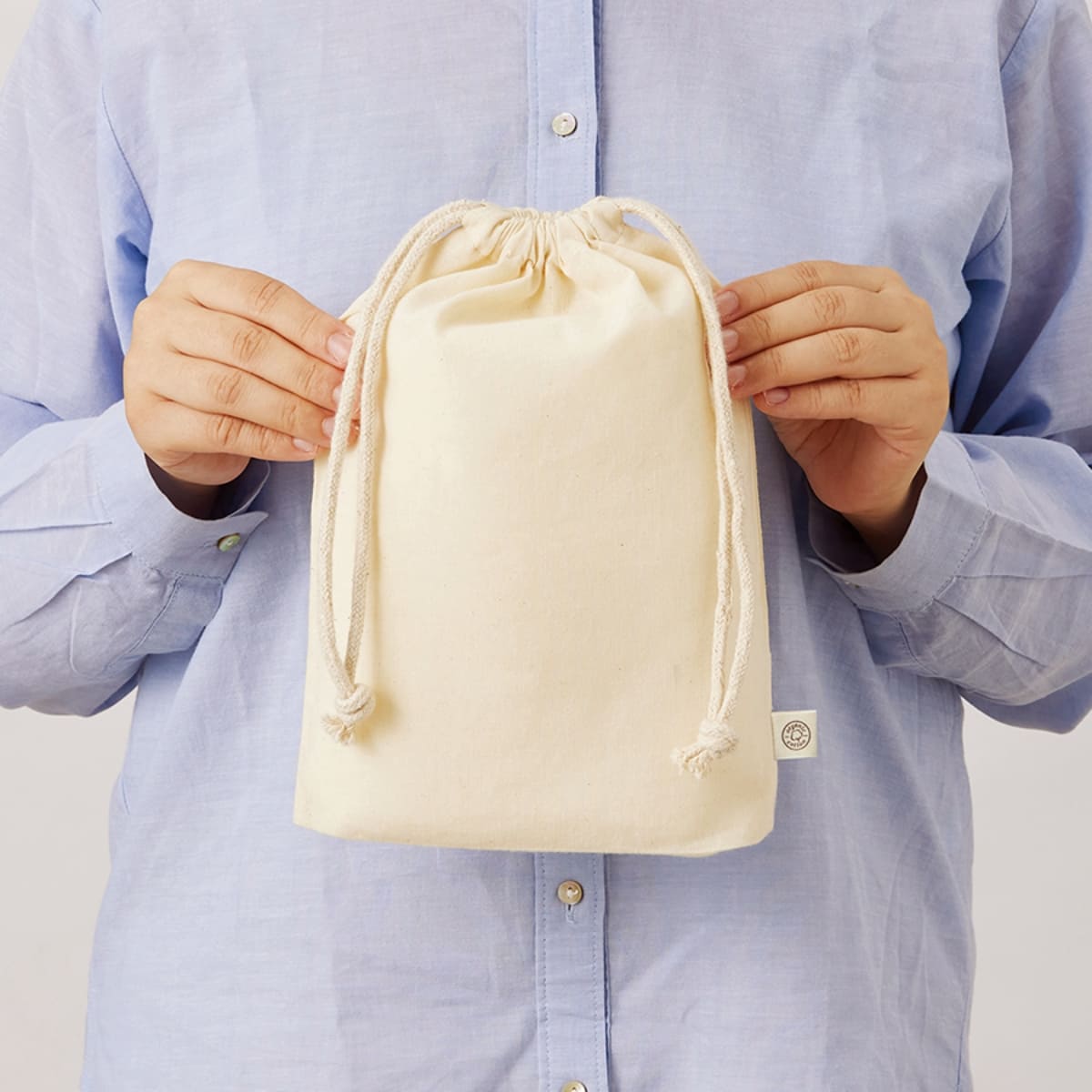 オーガニックコットン ガゼット巾着（M） | ノベルティ(小物) | 1枚