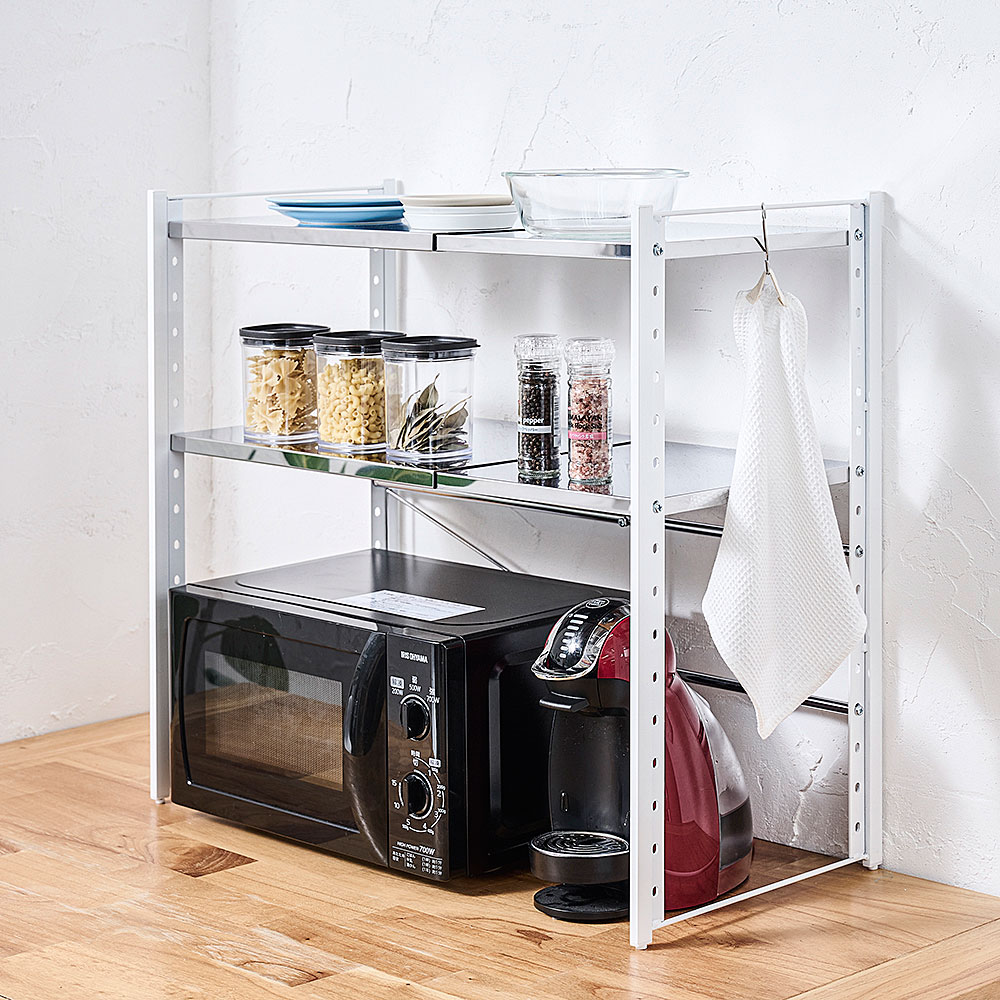 ステンレス棚カウンター上伸縮ラック 2段 A157|ツインスターカンパニー通販