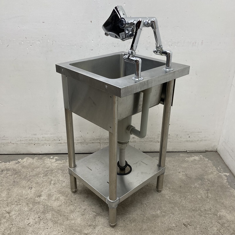 1槽シンク カラン付き マルゼン W450×D450×H800mm 厨房用 業務用 中古