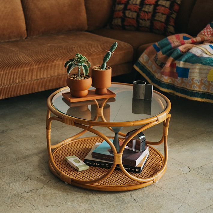 unico ウニコ WEAVA(ウィーバ) ラタン調センターローテーブル unico