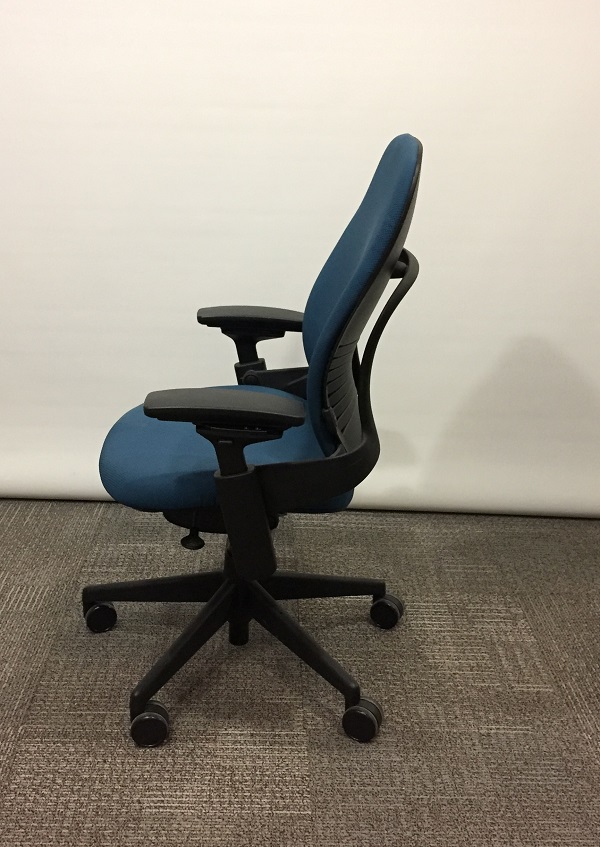 Steelcase LEAP V2 Black Frame with Blue Fabric
