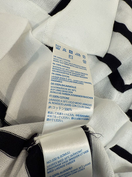 JOHN SMEDLEY SOLA オーバーサイズボーダー柄コットンニットポロシャツ