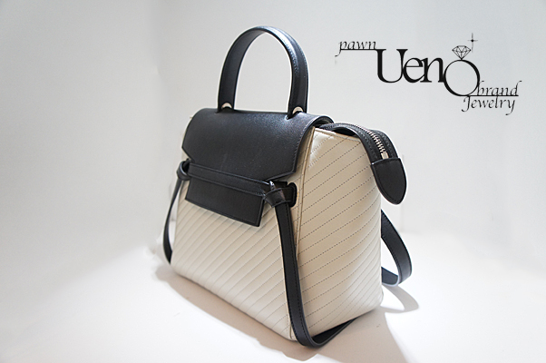 CELINE セリーヌ】マイクロベルトバッグ カーフレザー バイカラー（黒