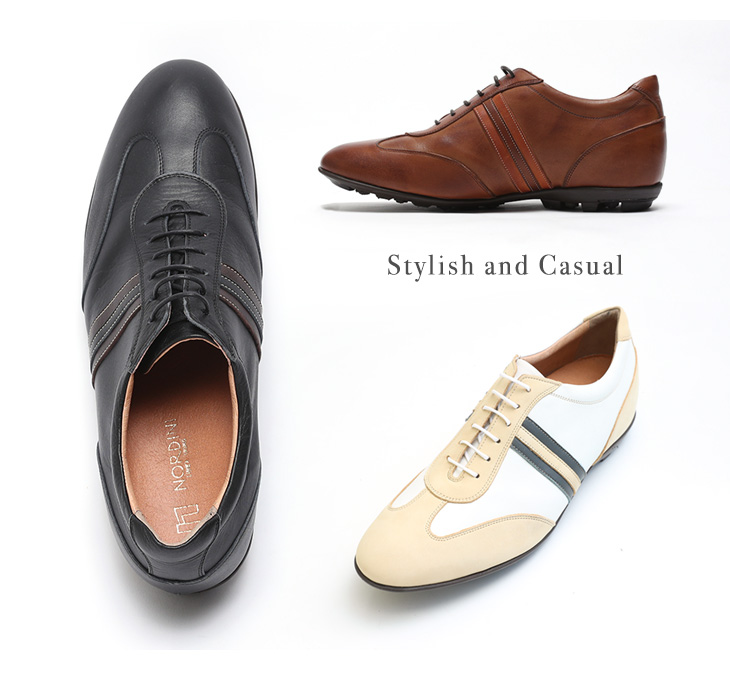 No.899 牛革 レザー スニーカー レイヤーライン 5cm ヒールアップ 本革