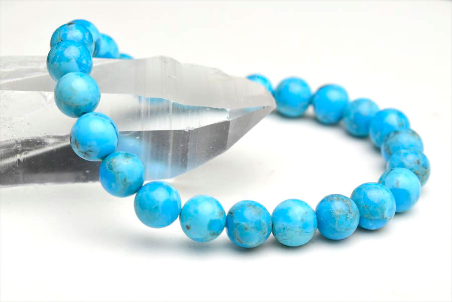 天然ターコイズ 数珠 ブレスレット（約8mm～約8.5mm）キングマン