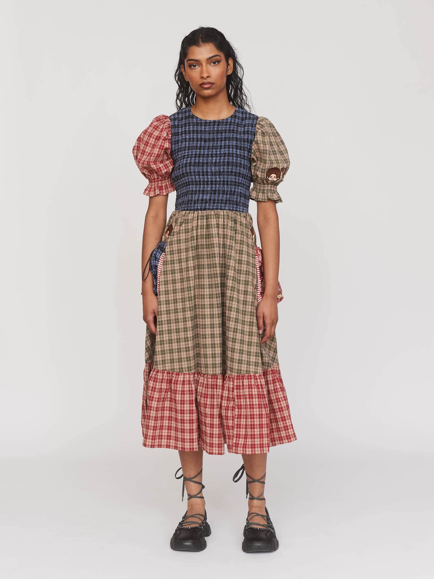 Monchhichi Shirred Dress | Lazy Oaf Collaboration