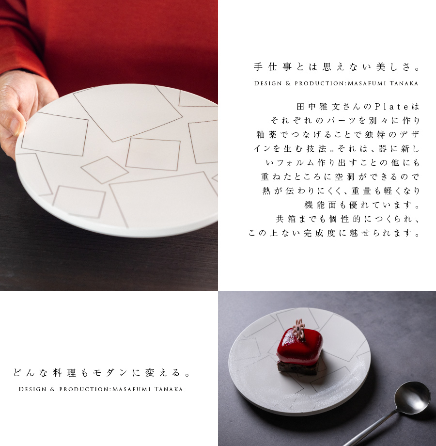 和食器 | 中皿 | Layer.series Flat plate 7「Platinum Decal」 (MT