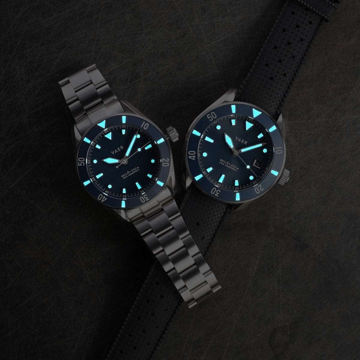 VAER | D4 Meridian Black Solar Diver: 38mm, 20ATM, Sapphire Glass