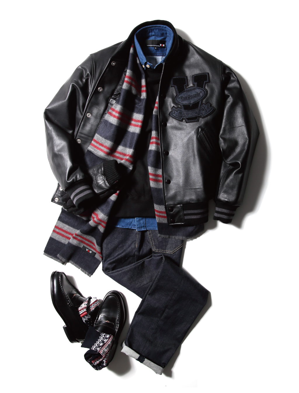 ALL LEATHER STADIUM JUMPER - VAN STORE