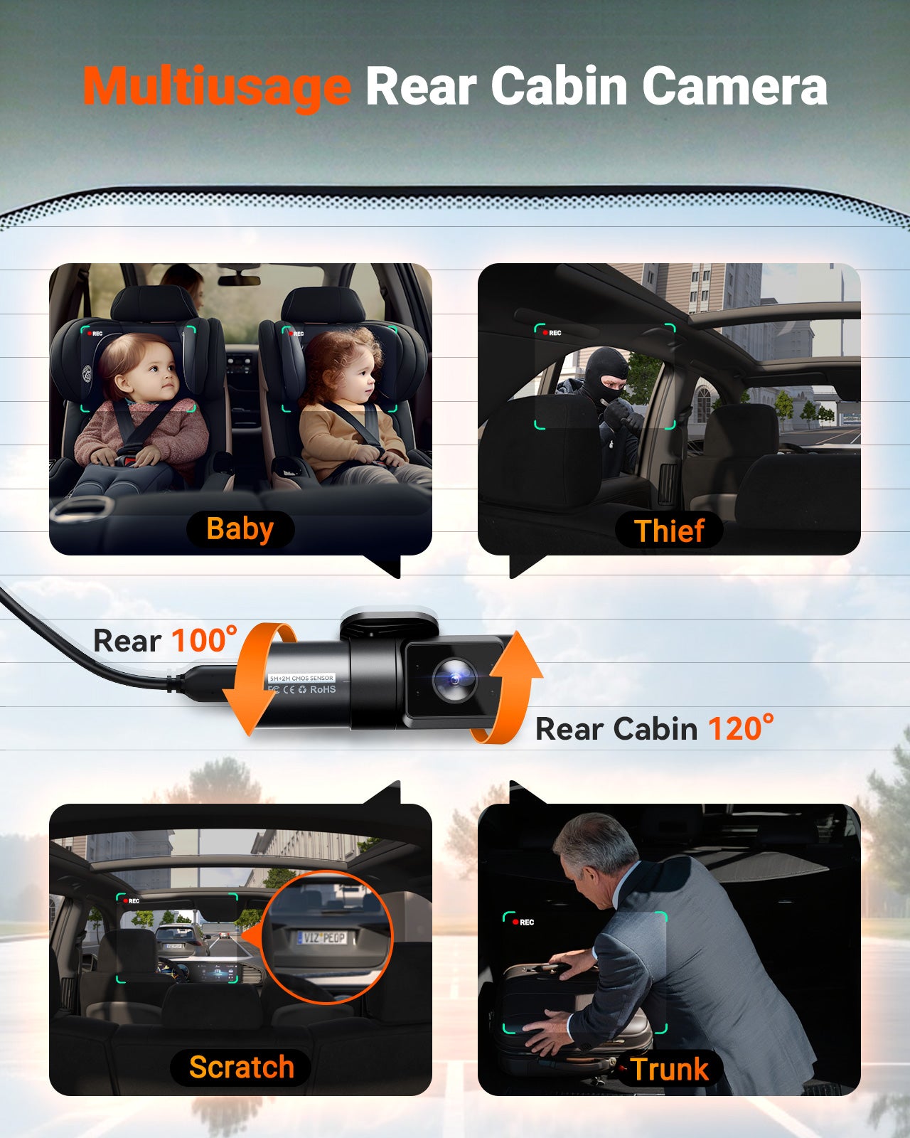 Vantrue N5S 4-Channel Dash Cam – 360° 2.7K with STARVIS 2, LTE