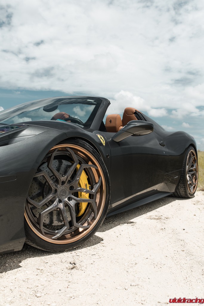 Ferrari 458 Spider on Matte Candy Black Velos XX Wheels - Vivid