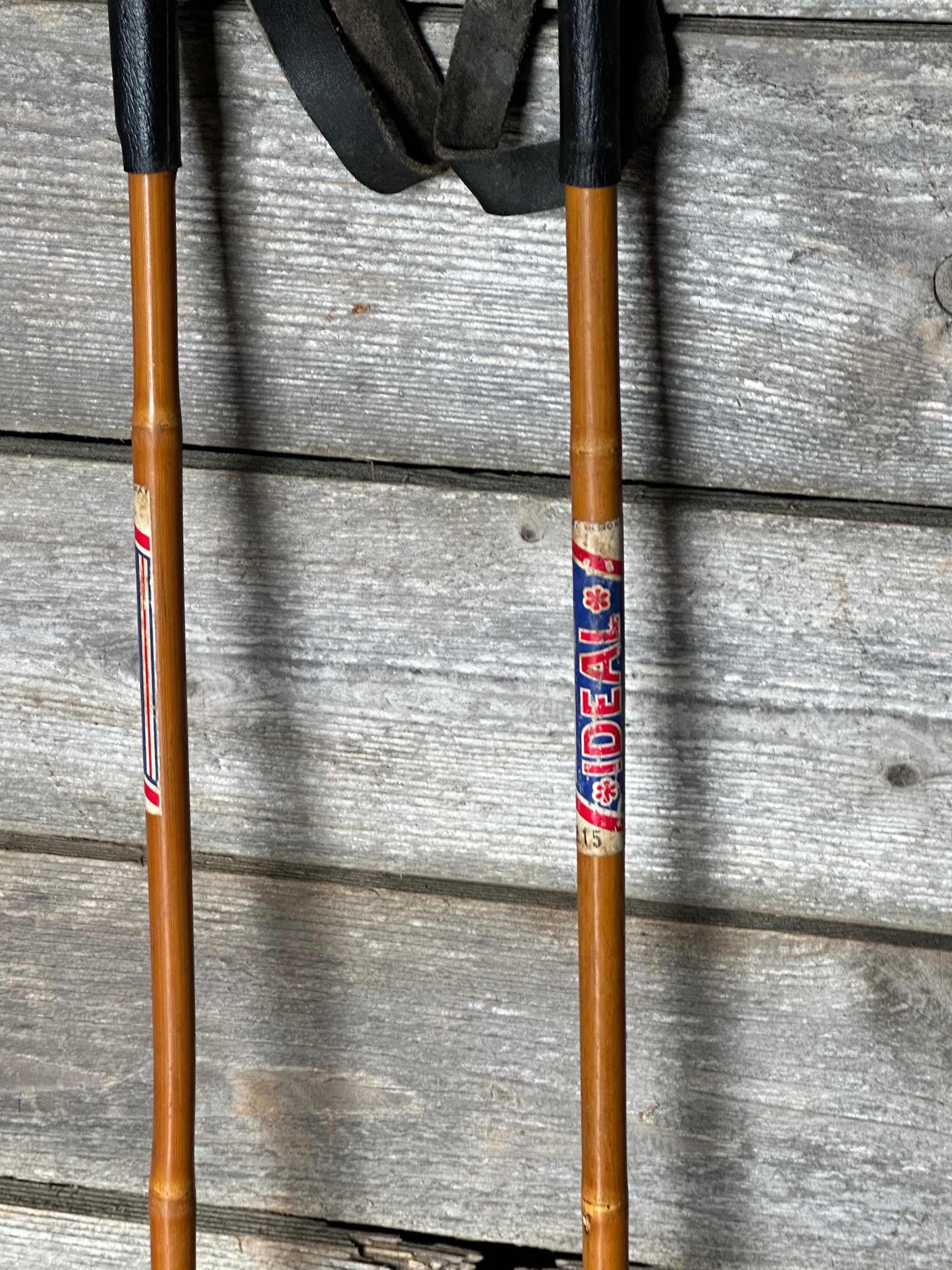 Antique Bamboo Ski Poles - VintageWinter