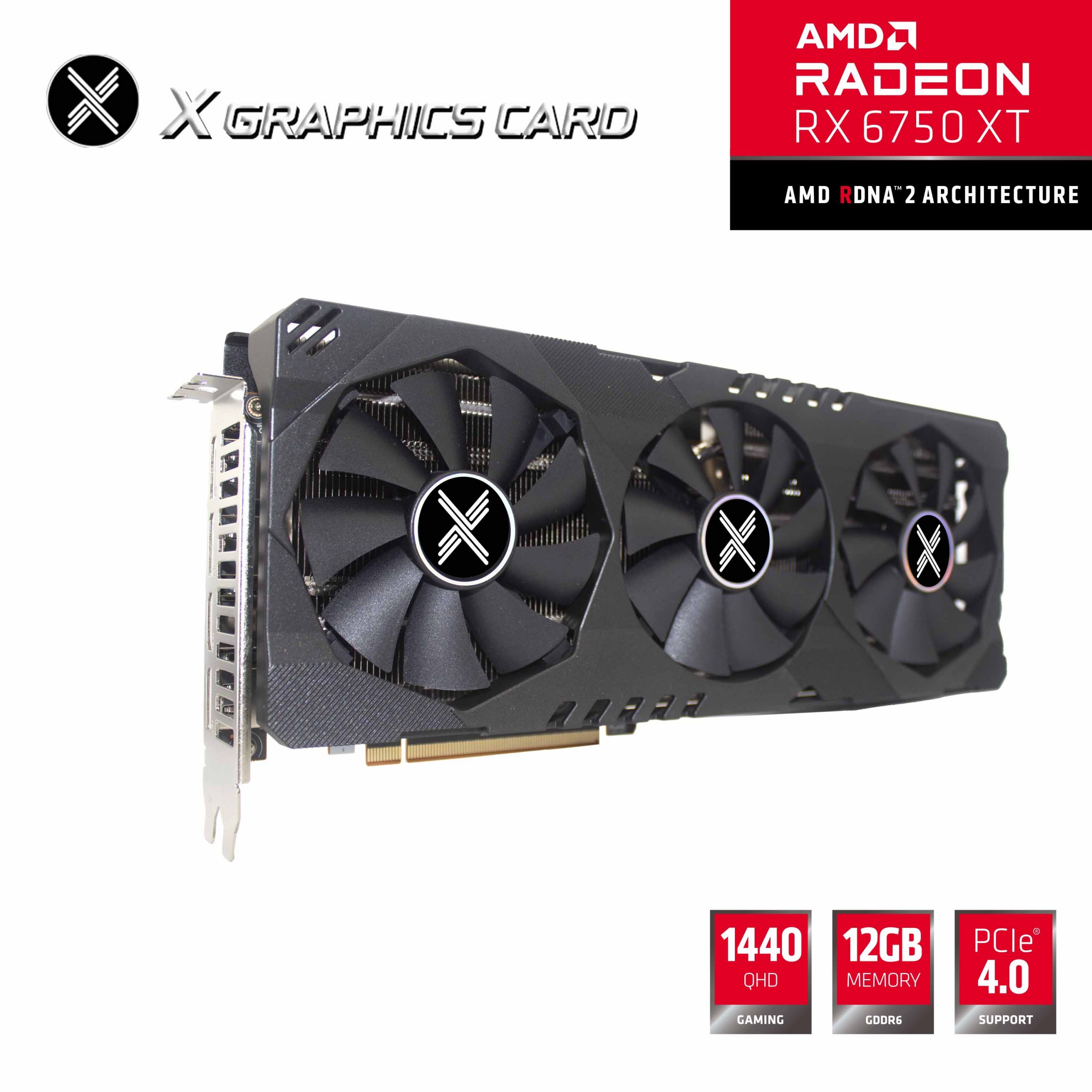 Radeon RX 6750 XT 12GB GDDR6 GRAPHICS CARD - X-VSION GRAPHICS CARD