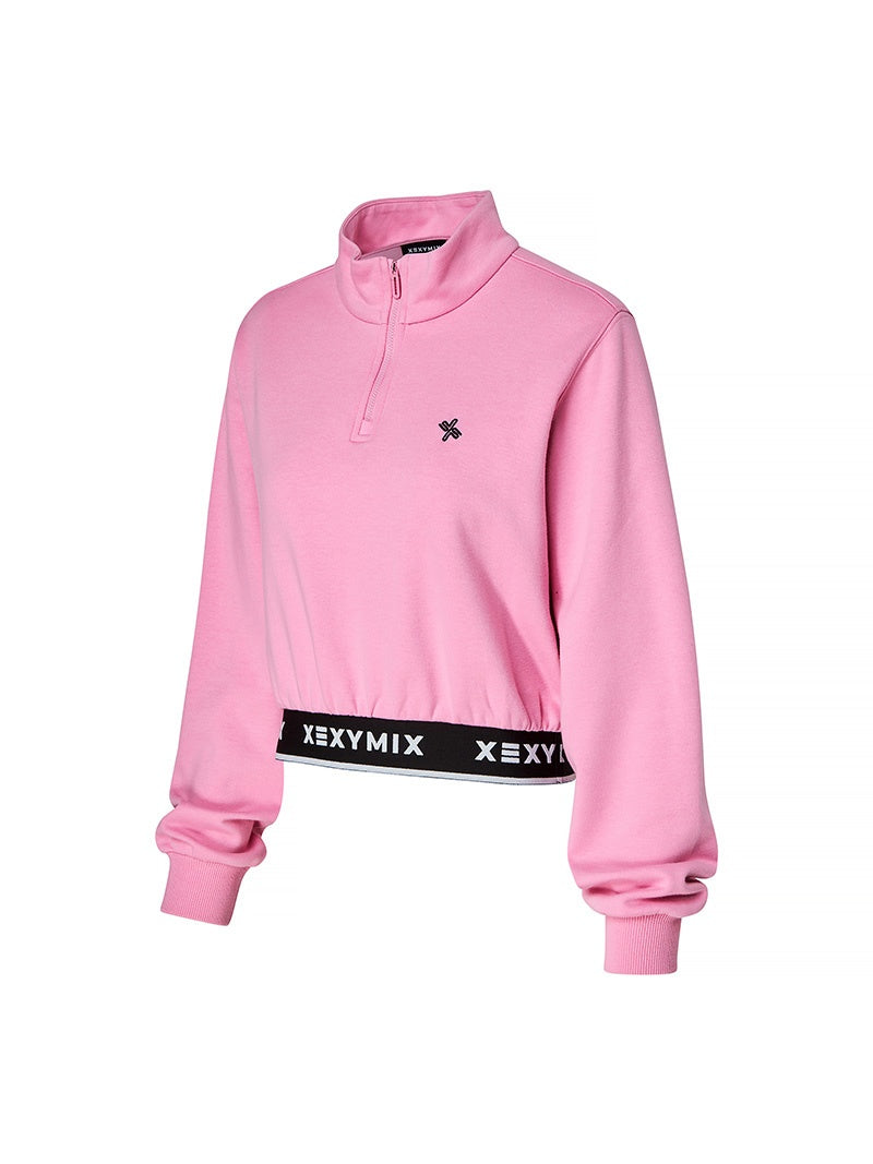 XTFHZ02J3 裏起毛 ロゴバンド ハイネック トレーナー