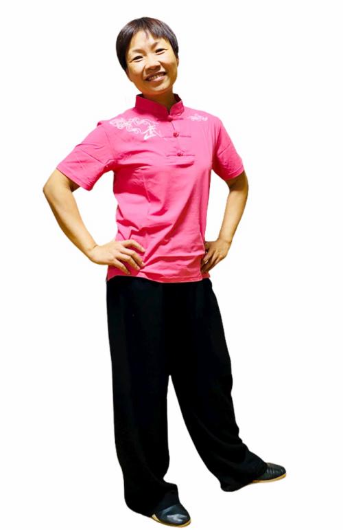 小熊商店株式会社 / 半袖チャイナ風Tシャツ 濃いピンク