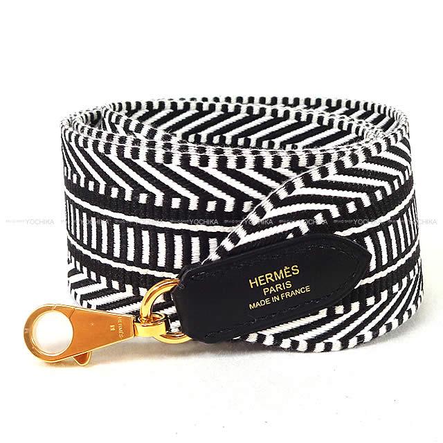 HERMES エルメス ショルダーストラップ バンドリエール 50mm 85cm 黒