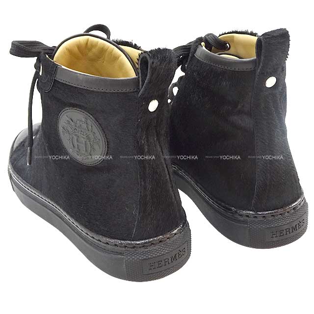 HERMES エルメス スニーカー ハイカット ジミー #37 黒 (ブラック