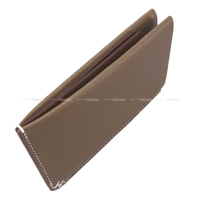 HERMES エルメス カードケース Hセリエ エトープ (エトゥープ) エバー