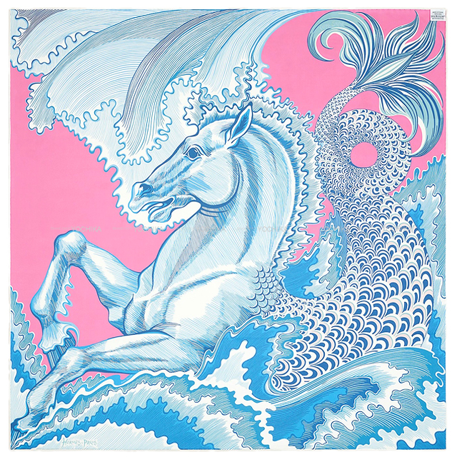 HERMES エルメス スカーフ カレ90 ダブルフェイス シュヴァル シレーヌ