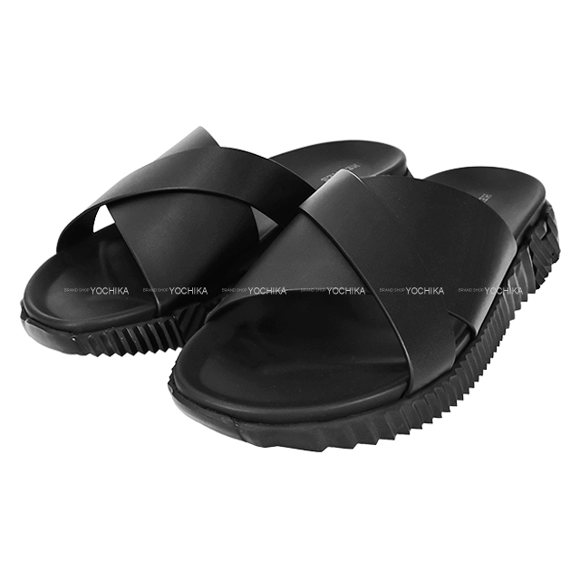 渋谷並木橋店】2024春夏 HERMES エルメス サンダル インフラ 黒 カーフ