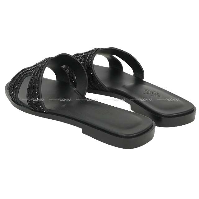 HERMES エルメス サンダル オラン アルカン 黒 (ブラック) シェーブル