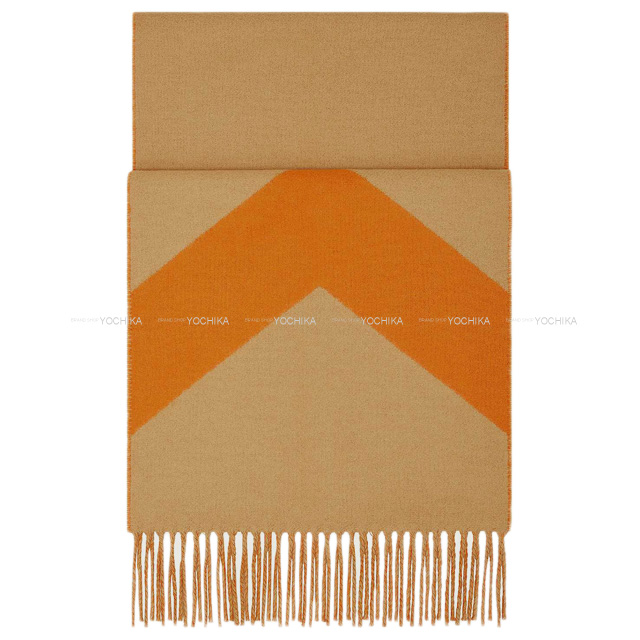 HERMES エルメス マフラー リバーシブル マフラー カザック シェヴロン