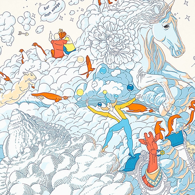 2022年 秋冬 HERMES エルメス スカーフ カレ90 Sur Mon Nuage 私の雲