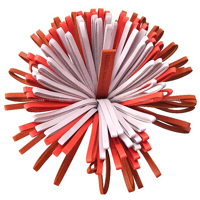 HERMES エルメス キーホルダー カルメン トリコロール キュイーブル