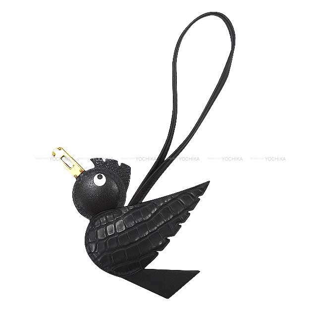 HERMES エルメス バッグチャーム バーディ タッチ 鳥 ソーブラック 黒